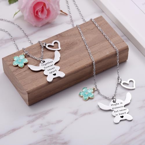 2PCS Best Friend Necklace Set, BFF Friendship Necklace for 2, Long Distance Birthday Jewelry Gift for Sister Bestie3