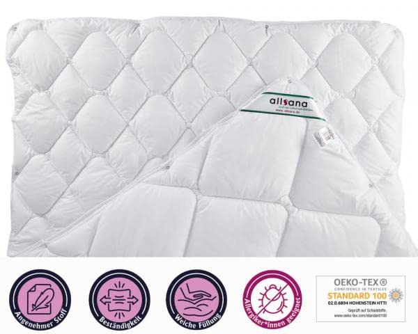 Microfaser 4- Jahreszeiten Steppbett 135x200 cm, kochfeste Variable Bettdecke für Allergiker, hygienisch bei 95°C waschbar