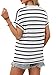 WIHOLL Womens Tops Summer Outfits Spring Fashion Clothing Short Sleeve Tshirts Shirts 2026 Trendy Dressy Casual Blouses Workout Black & White Stripes L