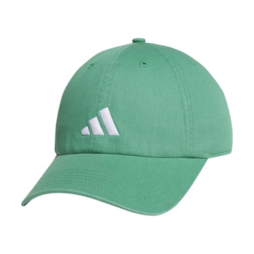 adidas Herren Baseball Cap – Ultimate Adjustable Strapback Hat, Relaxed Fit, Cotton Baseballkappe, Semi Court Green/White/3.0, Einheitsgröße