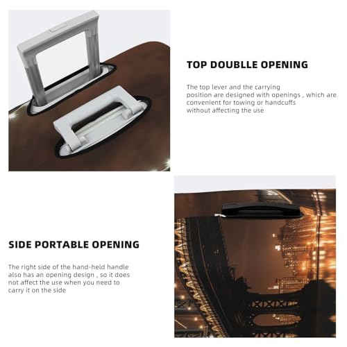 Travel Luggage Cover New York Manhattan Bridge Night Suitcase Protector Elastic Washable Stretch Suitcase Protector Anti-Scratch Travel Suitcase Cover Fit 18-32 Inch Luggage4