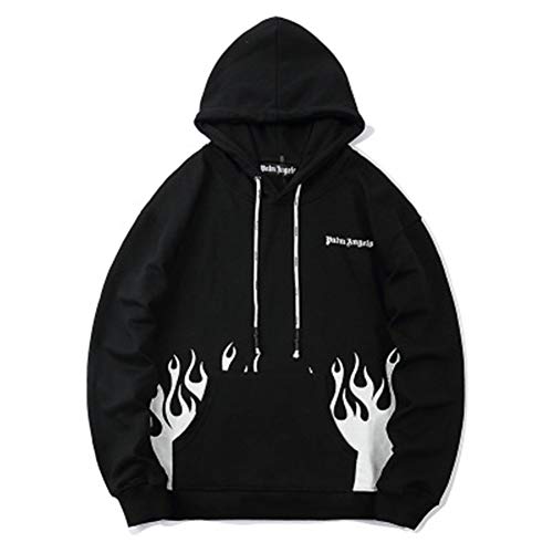 Keren PA Angel Flame Hip-hop - Sudadera con capucha para hombre y mujer Negro Negro ( L