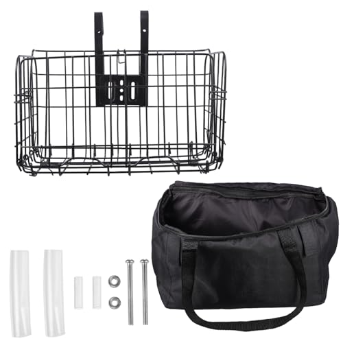 KESYOO 2個 な頑丈アイアン製フロントストレージバスケット 自転車フレーム用 大容量 通勤通学やマウンテンバイク対応