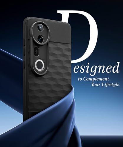 Image of WOW IMAGINE Back Cover for Vivo T4 Ultra with Hexa Cube Design | Ultra Slim Soft Rubberised Case | Inner Velvet Fabric | Matte Silicone Flexible Mobile Case | Camera Protection - Black