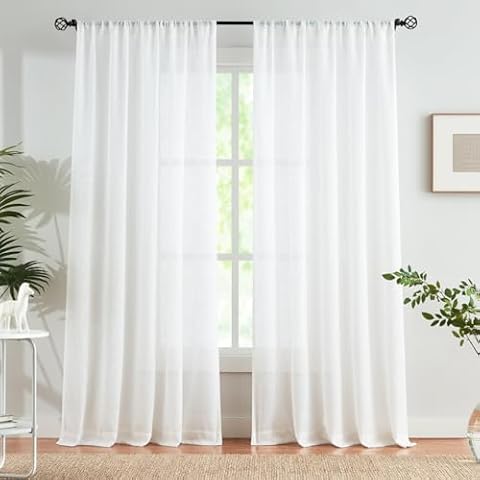 Abstractex White Sheer Curtains for Home Cover