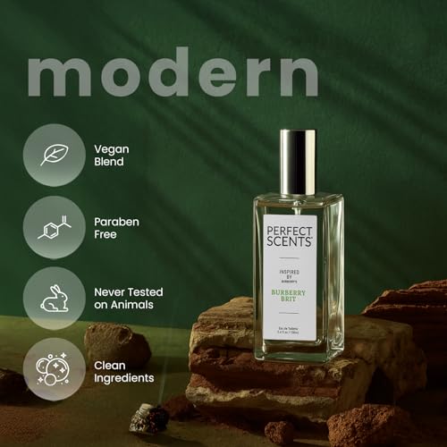 Image of Perfect Scents Fragrances, Inspired by Burberry's Burberry Brit, Women's Eau de Toilette, CLEAN, Vegan, Paraben-Free, Phthalate-Free, Never Tested on Animals, 3.4 Fluid Ounces