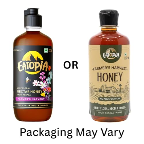 Image of Eatopia Farmer's Harvest Honey 1 kg | Squeeze Bottle | Natural Ayurvedic Immunity Booster | 100% Natural & Pure Honey | No Added Sugar | No Adulteration | Nectar Honey | Pack of 2 with 500g Serving each
