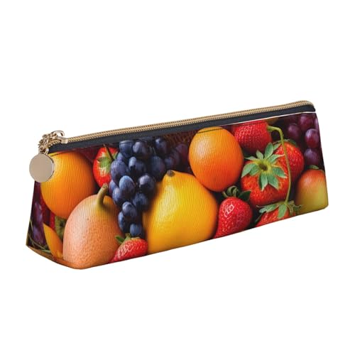 SDTYKHJ 筆箱 フレッシュ フルーツ 大 筆袋 携帯 コイン ポーチ 美的 コスメ バッグ レザー メイクバッグ