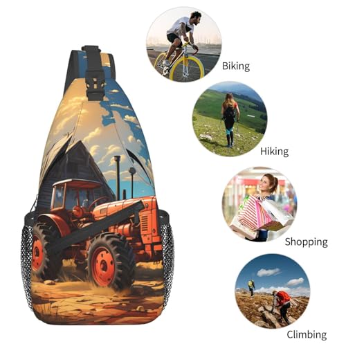 Mochila Unisex con Estampado Tractor Rojo miniatura 6