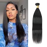 Straight Bundle Human Hair 18 Inch 100% Unprocessed Brazilian Virgin Hair Extensions Straight Weave Bundles Natural Color For Black Women Double Weft 10A Single Bundle