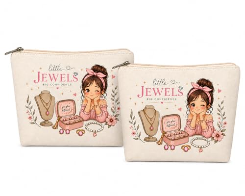 Image of DRUDRAYA Canvas Jewellery Pouch | Jewellery Storage Zipper Bag (Pack of 2)