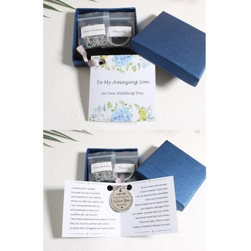 QqzsJewls To My Son on Your Wedding Day Gifts, Groom Gifts from Mom to Son, Jewelry Box with Meaningful Card4