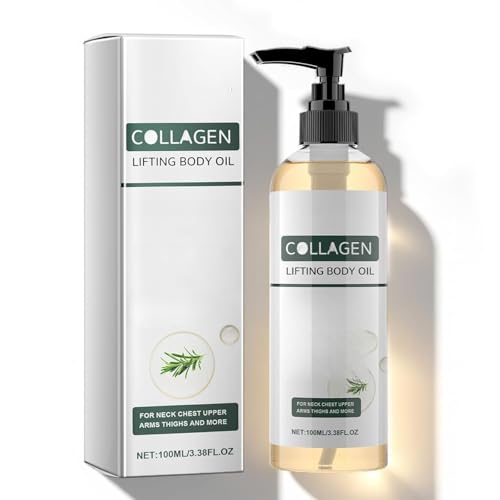 Huile Corporelle Raffermissante au Collagène pour le Cou, la Poitrine, les Bras et les Cuisses, 3,38 Fl Oz, Hydratante et Douce pour une Peau Lisse et Éclatante