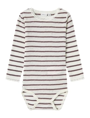 NAME IT Mädchen Nmfwang Wool Needle Ls Body Noos Langarmbody, Weiß, 98