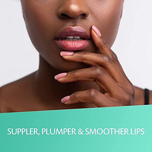 collagen lip plumper clinically proven lip enhancer for fuller softer lips increased elasticity reduce fine lines hydrating plump gloss lipstick primer teal peppermint 4 ml by m3 naturals