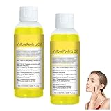 Aceite exfoliante amarillo, aceite exfoliante corporal fuerte, refinado de poros, blanqueamiento de la piel suave y brillante, hidratante y rejuvenecedor, no graso para todo tipo de piel (2PCS)
