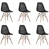 BenyLed Set van 6 Hedendaagse Kunststof Eetkamerstoel Retro Design Zijstoel voor Eetkamer, Keuken, Kantoor, Restaurant…