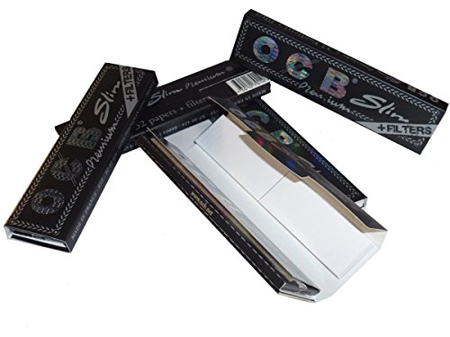 OCB Schwarz Premium slim + Filter - 10 Hefte OCB Black Slim Papers mit Filtern
