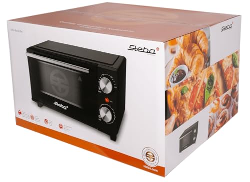 Steba Mini Backofen mit 9 Liter Volumen, Ober- und Unterhitze, Pizzatiefe bis Ø 22 cm, 2 Einschubebenen, KB M9
