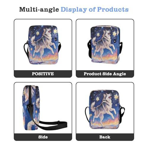 Dancing Siberian Husky Dog Oil Painting messenger bag for women Crossbody Small Bags For Women Womens Cross Body Purse Adjustable Strap for Outdoor Daily outdoor sports4
