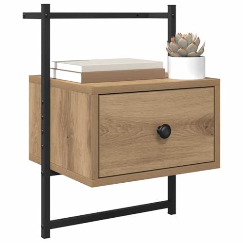 Table de chevet en chêne pour petits espaces encombrés avec tiroir clos - 5
