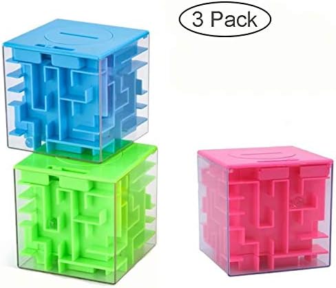 Marstoy Money Maze Puzzle Box, Money Holder Puzzle Gift Box for Kids and Adults,Unique Way to Give Gifts On Birthday Christmas (3 Pack)