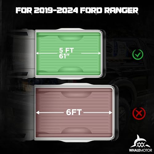 Image of Truck Bed Tonneau Cover Compatible with Ford Ranger 2019 2020 2021 2022 2023 5 ft Short Box, Soft Roll Up Style