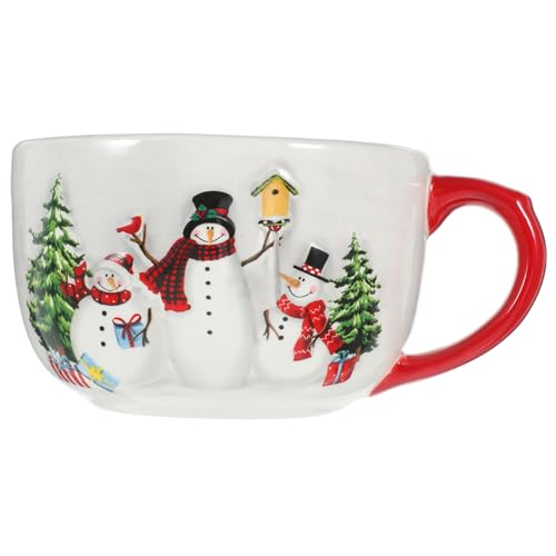 LOLIPPYY Taza de Cerámica con Navideño de Taza para Desayuno y Sopa Regalo Festivo para Hogar Oficina y Café Diseño y Navideño