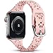 Reccigoex Paw Silicone Bands Compatible with Apple Watch Band 38mm 40mm 41mm 42mm 44mm 45mm for Women, Slim Lace Hollow-out Sport Strap Replacement Wristbands for iWatch Series 7 6 5 4 3 2 1 SE, Rose