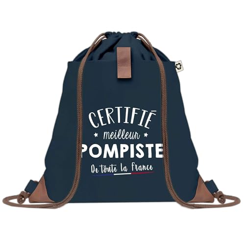 Sac à dos bleu avec pochette pour le sport et la gym