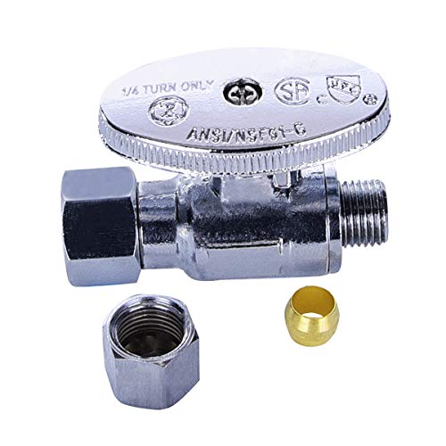 Image of Midline Valve 82314QS-OM-5 Add On Valve; Quarter Turn Wheel; 3 /8 in. COMP FIP x 1 /4 in. COMP MIP; Chrome Plated Brass (5 Pack)