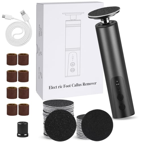 ACWOO Lima Electrica pies Durezas, Electrica Aparato de Pedicura Eliminar de Callos, Lima pie Durezas Recargable, Profesional Cuidado Pies Pulidor de Callos para Secos y Agrietados Talones (Negro)