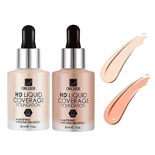 Liquid Foundation Makeup Full Cover Foundation (two bottles of skin tone)