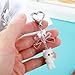 3 Pcs Cute Cat Keychain Bag Charms Fuzzy Decor Gifts Cat Lovers Cute White Keychain Aesthetic Y2k Kitty Stuff Decor Kawaii Heart Bow Pendent Key Chain for Backpack, Purse, Phone Valentine's Day
