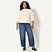 Amazon Essentials (Demi's Pick) Women's Relaxed-Fit Cable Crewneck Sweater, Oatmeal Heather, Small