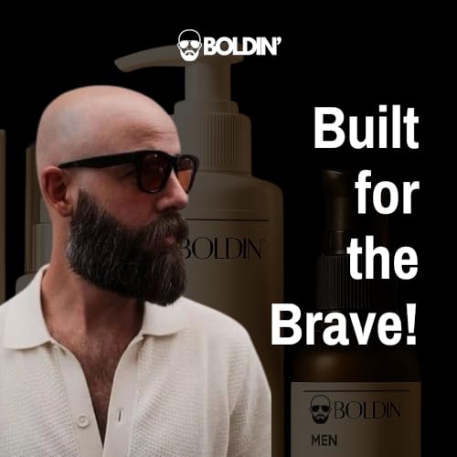 Image of BOLDIN Head Moisturizer: Lightweight Moisturizer for Bald & Shaved Heads | Natural Ceramides & Essential Oils for Scalp, Face & Neck | Restores Skin Barrier | Bold King Jumbo Size - 200ml (pack of 1)