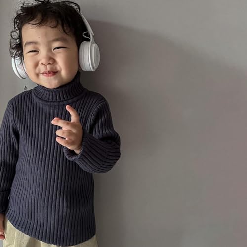 Kids Mock Neck Pullover Long Sleeve Ribbed Knit Solid Sweaters Unisex Turtleneck Soft Warm Fall Winter Thick Tops2