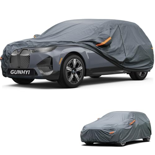 Image of GUNHYI Premium Car Cover Custom Fit BMW iX, 16 Layers Heavy Duty Car Cover Waterproof All Weather with Zipper Door for Sun Rain Snow Dust Uv Protection