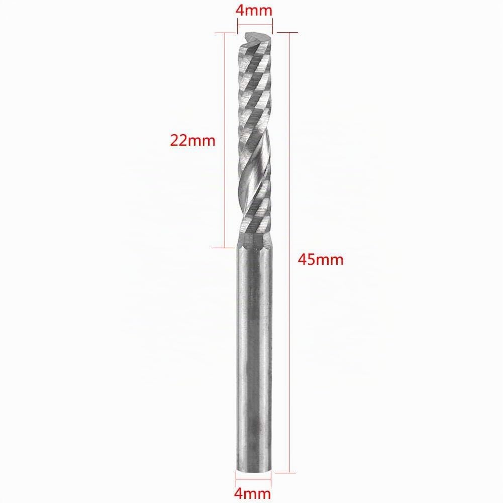 Fresa Herramientas de corte, Akozon Cortador de Fresado de Perforación 10pcs Carburo Tungsteno Espiral Molinos de Extremo Fresas de Fresado CNC Router Bits 4mm