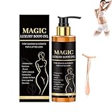 Aceite Corporal Mágico Reafirmante+Masajeador de tipo T, Aceite Corporal Mágico de Lujo para Mujer con Colágeno y Extractos Naturales, 100 ml Magic Luxury Body Oil