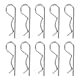 QUARKZMAN 10 Stück Anhängerkupplungsstift Clip, 3mm x 60mm R Clips 304 Edelstahl Retainer Draht Haarnadeln Splinte Sortiment Kit Clips für Anhänger Traktoren Mäher Wagen LKW Pin Clip, Silber