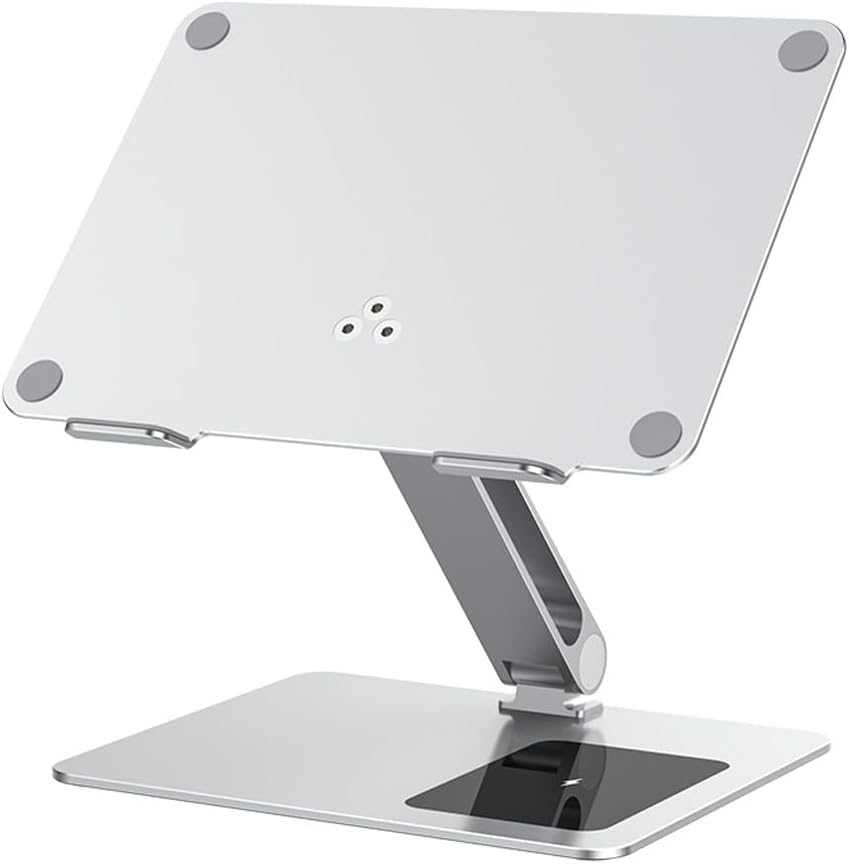 LPAOMKL ワイヤレス充電機能付きアルミ合金コンピュータスタンド単極折りたたみ式ラップトップ高さスタンド