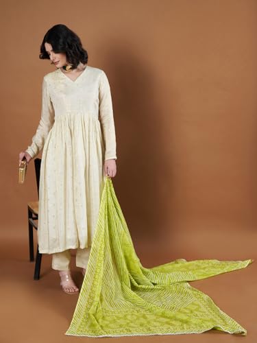 Image of Women's Cotton Blend Floral Print Dupatta with 2.20 Meters | Women's cotton printed dupatta with tassels