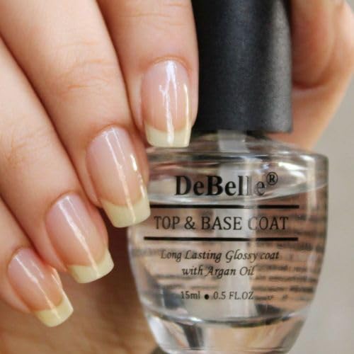 DeBelle combo of 4 Nail Care Set Nail Polish Transparent Enriched with Argan Oil Top Base Coat, Nail Hardener, Shiny Nail Primer, Cuticle Oil 3