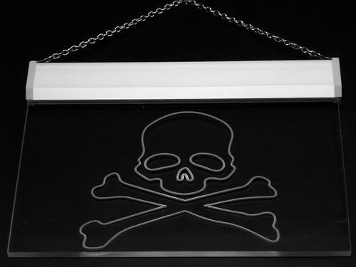 ADVPRO i766-r Death's Head Skull Bone Display Neon Light Sign