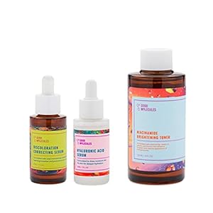 Good Molecules Face Serum Set! Includes Discoloration Correcting Serum, Niacinamide Brightening Toner And Hyaluronic Acid Serum! Improves The Appearance Of Dark Spots, Brighten And Hydrate Your Skin!, 3 Piece Set