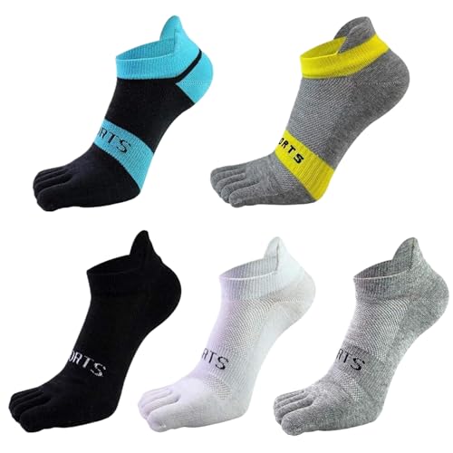 Calcetines de cinco dedos elásticos transpirables y de corte bajo
