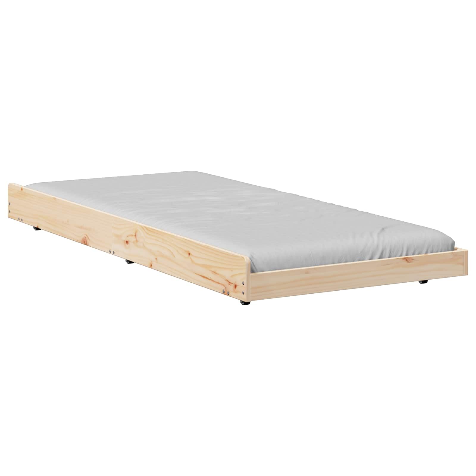 vidaXL Bed Frame Brown 80 x 200 cm Solid Pine wood, Modern Rectangular Trundle Bed Frame, Durable Solid Pine Furniture, Space-Saving Design, Easy Assembly for Bedroom Use
