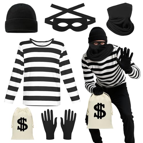 Bryndo Räuber Kostüm Set Panzerknacker Kostüm Accessoire-L