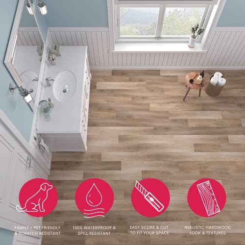 Lucida Surfaces BC-906.HONEY Luxury Vinyl Flooring Tiles-Peel And Stick Floor Tile For Diy Installation-36 Wood-Look Planks-Honey-Basecore-54 Sq. Feet thumb #2